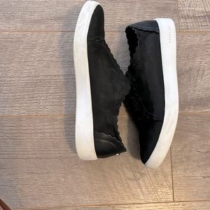 Cole Haan Black Slip-On Scalloped Edge Flats